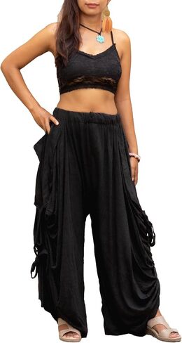 Women's Palazzo Pants Wide Leg Lounge Convertible Maxi Skirt with Pockets Casual Comfy Trouser in Saudi Arabia