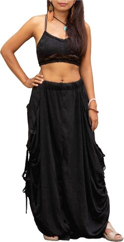 Women's Palazzo Pants Wide Leg Lounge Convertible Maxi Skirt with Pockets Casual Comfy Trouser in Saudi Arabia