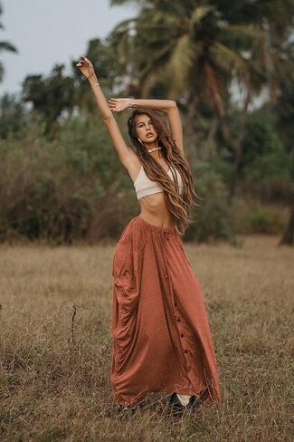 Women's Palazzo Pants Wide Leg Lounge Convertible Maxi Skirt with Pockets Casual Comfy Trouser in Kuwait