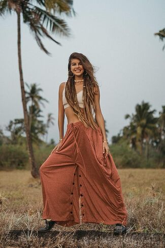 Women's Palazzo Pants Wide Leg Lounge Convertible Maxi Skirt with Pockets Casual Comfy Trouser in Kuwait