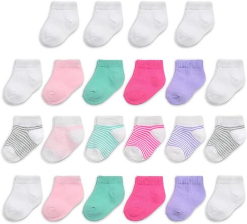 Fruit of the Loom Baby 22-Pack Grow & Fit Flex Zones Low Cut Stretch Socks - Unisex, Girls, Boys in Saudi Arabia