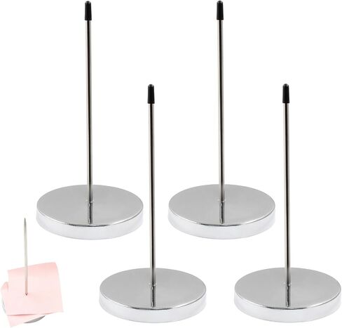 Piutouyar 2 Pack Silver 5.5" Desk Receipt Holder Spike, Stainless Steel Bill Fork Ticket Spike Receipt Spike Restaurant Ticket Holder Check Spindle Rod Paper Holder Memo Holder Spike in Kuwait