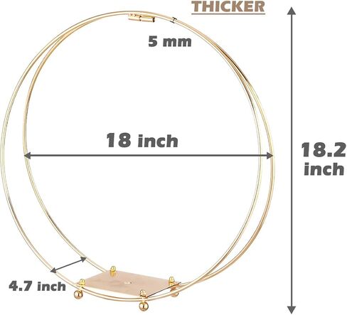 3 Pack 14 Inches Metal Double Floral Hoop Centerpieces with Stand and 38-Yard Paddle Wire Craft Centerpiece Table Decorations Wedding/Baptism/Party/Centerpiece DIY Metal Ring Table Décor, Silver in Kuwait