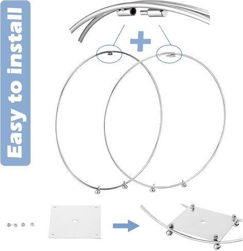 3 عبوات معدنية مزدوجة من الزهور مقاس 35.56 سم مع حامل وسلك مجداف بطول 38 ياردة، ديكورات طاولة مركزية للزفاف/المعمودية/الحفلة/القطعة المركزية DIY ديكور طاولة بحلقة معدنية، فضي in Kuwait