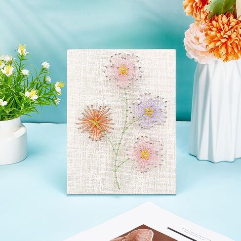 WEBEEDY DIY Daisy String Art Kit for Adults Beginners, Plumeria Flowers Nail String Craft Kit, Include All Accessories Creative Craft Kits Home Wall Decorations Unique Gift for Wedding in Saudi Arabia