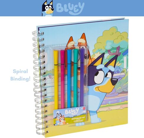 Disney Stitch Sketchbook for Kids with Colored Pencils, Pencil Sharpener, Eraser, Spiral Bound, Blue in Saudi Arabia