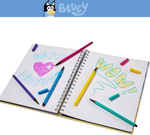 Disney Stitch Sketchbook for Kids with Colored Pencils, Pencil Sharpener, Eraser, Spiral Bound, Blue in Saudi Arabia