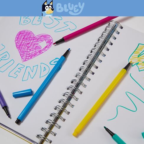 Disney Stitch Sketchbook for Kids with Colored Pencils, Pencil Sharpener, Eraser, Spiral Bound, Blue in Saudi Arabia