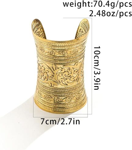Punk Wide Cuff Bracelet Stack Greek Goddess Bracelet Accessories Gold Stacking Bracelet for Women Exaggerated Wide Cuff Bracelet Indian Jewelry for Women in Saudi Arabia