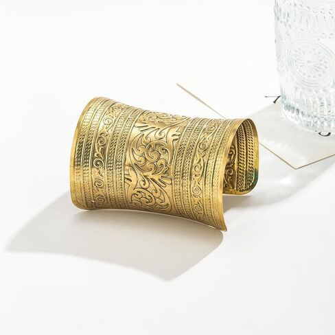 Punk Wide Cuff Bracelet Stack Greek Goddess Bracelet Accessories Gold Stacking Bracelet for Women Exaggerated Wide Cuff Bracelet Indian Jewelry for Women in Saudi Arabia