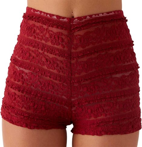 Women Y2k Lace Trim Ruffle Shorts Lolita Layered Frill Bloomers Fairy Tiered Pumpkin Pants Pajama Bottoms in Saudi Arabia