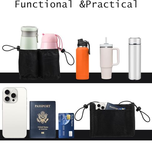 Luggage Travel Cup Holder for Suitcases Drink Carrier Caddy Free Hands Reusable Drink Carrier Caddy for Luggage Suitcase Drinks Beverage Holder for Flight Attendants Business Travel Essentials Black in Saudi Arabia