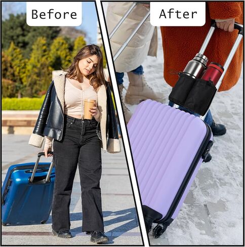 Luggage Travel Cup Holder for Suitcases Drink Carrier Caddy Free Hands Reusable Drink Carrier Caddy for Luggage Suitcase Drinks Beverage Holder for Flight Attendants Business Travel Essentials Black in Saudi Arabia