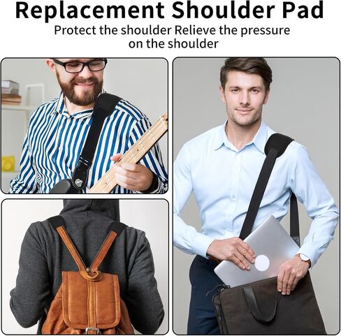 Black Shoulder Strap Pad 2 Pcs Removable Luggage Shoulder Strap Cushion Duffle Bag Strap Replacement Fastener Padded Shoulder Straps for Bag Strap in Saudi Arabia