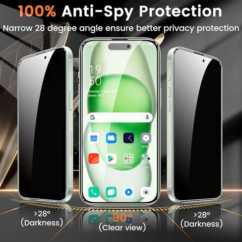 4+4 Pack Privacy Screen Protector for iPhone 15 Plus 6.7-Inch with 4 Pack Camera Lens Protector, Anti Spy Tempered Glass Film 9H Hardness Case Friendly in Saudi Arabia