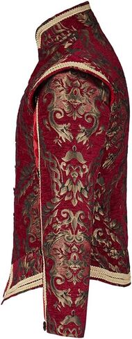 Willyacos Mens Tudor jacket Coat Tudor Elizabethan Period Noble King Colonial Pirate Costume Doublet with Removable Sleeves in Saudi Arabia