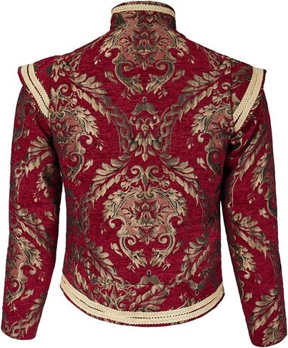 Willyacos Mens Tudor jacket Coat Tudor Elizabethan Period Noble King Colonial Pirate Costume Doublet with Removable Sleeves in Saudi Arabia