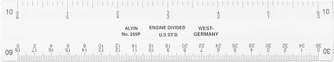 ALVIN 269P Flat Engineer Scale, Multipurpose Drafting Ruler for Drawing, Planning, and Design, High Impact Plastic - 6 Inches in Saudi Arabia