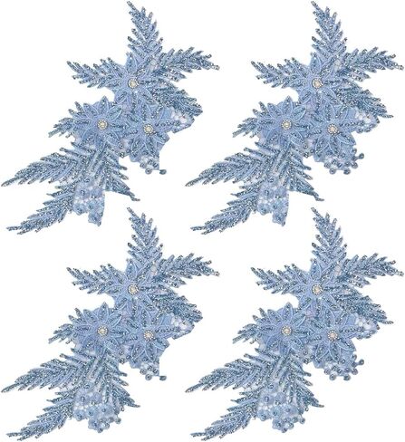 4 Pack 3D Flower Sequin Applique with Rhinestone Glitter Beaded Floral Embroidered Patch Fabric Lace Trim for Wedding Bridal Dress Gown Bag Pillow Ornaments (Orange) in Saudi Arabia