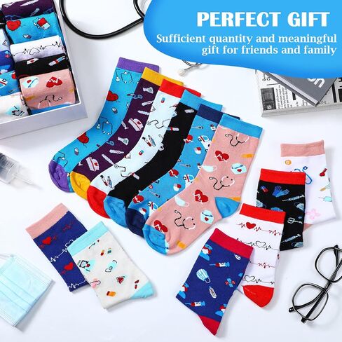 36 زوجًا من الجوارب النسائية المبتكرة لمدرسة التمريض هدية التخرج من أجل حفلة تحت عنوان مساعد الطبيب والممرضة، مقاس 6-11 in Kuwait