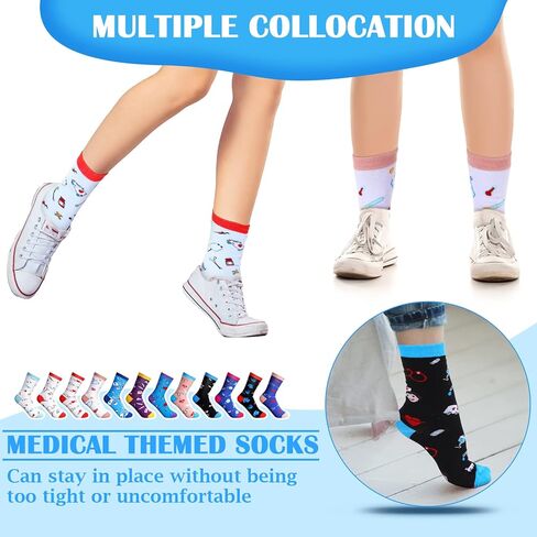 36 زوجًا من الجوارب النسائية المبتكرة لمدرسة التمريض هدية التخرج من أجل حفلة تحت عنوان مساعد الطبيب والممرضة، مقاس 6-11 in Kuwait