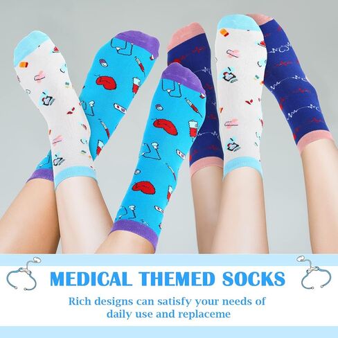 36 زوجًا من الجوارب النسائية المبتكرة لمدرسة التمريض هدية التخرج من أجل حفلة تحت عنوان مساعد الطبيب والممرضة، مقاس 6-11 in Kuwait