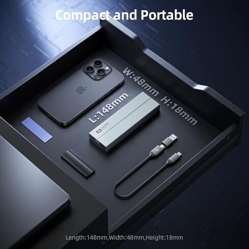 حاوية SANZANG 40 جيجابت في الثانية M.2 NVMe SSD مع مروحة تبريد، حاوية USB4 NVMe SSD من الألومنيوم لجهاز MacBook Air/Por M1/M2، متوافقة مع USB4/3.2/3.1/3.0/2.0، تدعم حجم SSD 2230/2242/2260/2280(M) مفتاح) in Kuwait