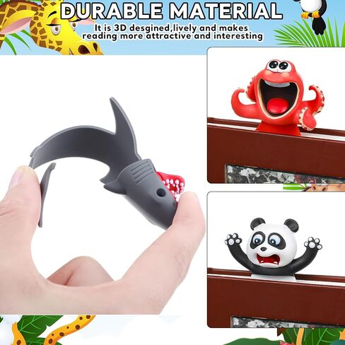 Zonon 6 Pieces Wacky Bookmarks Animal Bookmarks 3D Squashed Bookmarks for Kids Students Teachers, Funny Bookmark for Reading (Mixed Style) in Saudi Arabia
