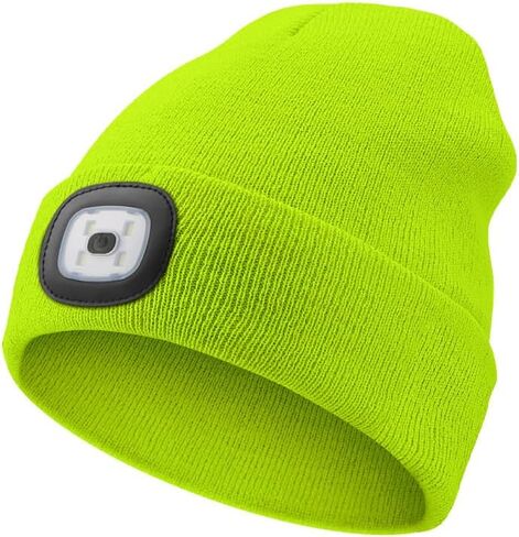 TOCH Unisex Beanie with Light USB Rechargeable Headlamp Unisex LED Knitted Cap Winter Gifts for Men Women Dad in Saudi Arabia