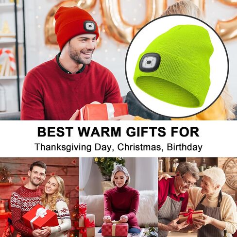 TOCH Unisex Beanie with Light USB Rechargeable Headlamp Unisex LED Knitted Cap Winter Gifts for Men Women Dad in Saudi Arabia