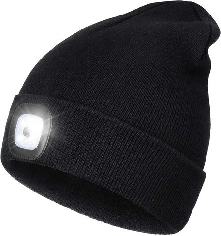 TOCH Unisex Beanie with Light USB Rechargeable Headlamp Unisex LED Knitted Cap Winter Gifts for Men Women Dad in Saudi Arabia