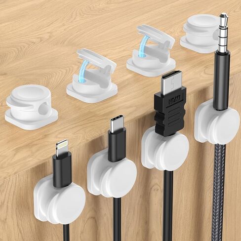 [8 Pcs] Cord Organizer, Magnetic Cable Clips Cable Management, Wire Organizers with Enhanced Adhesive, Desk Organizer Office Desk & Computer Accessories for Office Desk Nightstand Wall Black1 in Saudi Arabia