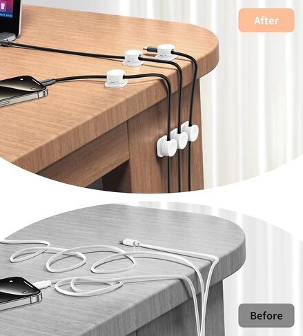 [8 Pcs] Cord Organizer, Magnetic Cable Clips Cable Management, Wire Organizers with Enhanced Adhesive, Desk Organizer Office Desk & Computer Accessories for Office Desk Nightstand Wall Black1 in Saudi Arabia