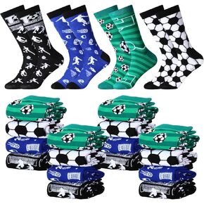 JaGely 24 Pairs Funny Sports Socks Nurse Gifts for Nurses Doctors Novelty Music Basketball Soccer Football Socks for Men