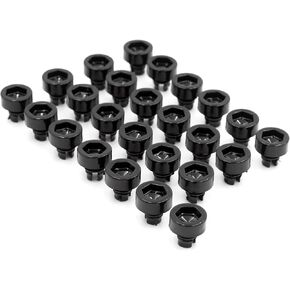 RTRHINOTUNING 50PCS Black Wheel Rim Lip Rivets Nuts of 7.5mm/0.3in Hole Replacement Plastic Rivets