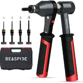أداة صامولة برشام Beaspire - مجموعة أدوات السقاطة الاحترافية مع 4 رؤوس صواميل، 4 مماسك SAE، حقيبة حمل متينة متضمنة (40 قطعة صواميل برشام) in Kuwait