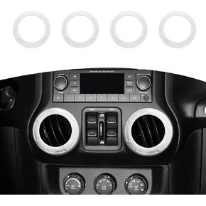 RT-TCZ for Jeep JK Air AC Vents Cover Trim Rings Black for Jeep Wrangler JK JKU 2011-2017 Black Interior Accessories 4pcs