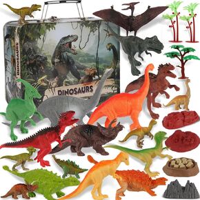 7-Inch Educational Dinosaur Toys for Kids Dino Toys, 25PCS Realistic Dinosaur Figures Set with Storage Box for Toddlers 3-5-7 Boys Girls Birthday Christmas New Year Gifts