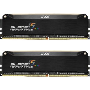 OLOy DDR5 RAM 64GB (2x32GB) Black Hairline Blade RGB 6400 MHz CL32 1.35V Gaming UDIMM (MD5U3264321BRKDA)
