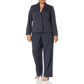 Le Suit Women's Petite Jacket/Pant Suit, Black, 12P