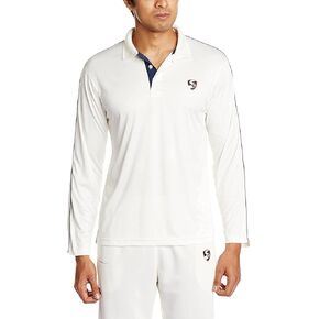 SG Century Full Sleeves Cricket Shirt, Large (White)