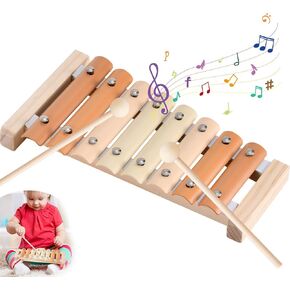 Ehome Xylophone, Baby Musical Instruments Montessori Wooden Toys for Toddlers 1-3, Aesthetic Musical Toys with Modern Boho Xylophone for Kids Baby Preschool Educational Birthday Gifts