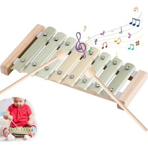 Ehome Xylophone, Baby Musical Instruments Montessori Wooden Toys for Toddlers 1-3, Aesthetic Musical Toys with Modern Boho Xylophone for Kids Baby Preschool Educational Birthday Gifts