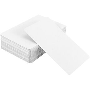 100 PCS 3.4 x 2.1 Inch Sublimation Metal Business Cards, White Aluminum Blank Smooth Name Cards Gift Cards VIP Cards for Most Custom Laser Engraving, 0.01 inches Thick
