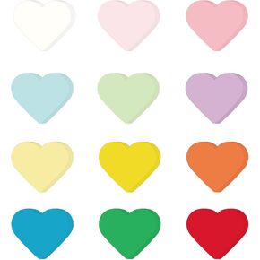 Ezyaid Heart Shaped Paper with Assorted 12 Colors, 360 Sheets Large Size Heart Paper Cutouts for Bulletin Board Display, Cut-Outs Heart Accents for Wall Décor