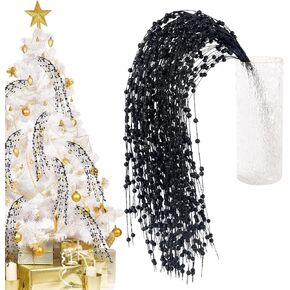 10 Pack 37" Long Artificial Glitter Berry Stem Decorative Branches Bead Sticks Fake Christmas Picks Silver Ornaments for Christmas Tree Fireplace Holiday DIY Wreath Craft Home Large Vase Decor