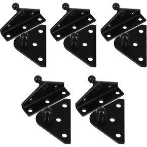 10mm Ball Stud Mounting Bracket, Gas Shock Spring Strut for Prop Lift Support, 5 PCS L-Type, 5 PCS Flat-Type and 40 PCS Screws(Black)