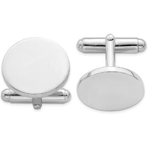 925 Sterling Silver Round Cuff Links