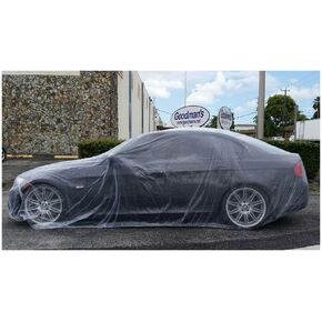 Car Condom Disposable Clear Plastic Car Cover with Elastic Band Medium Size 21' x 12.5'