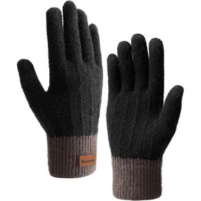 Warm Winter Gloves for Men and Women, Knitted Touchscreen Convertible Mittens Flap Thermal Gloves